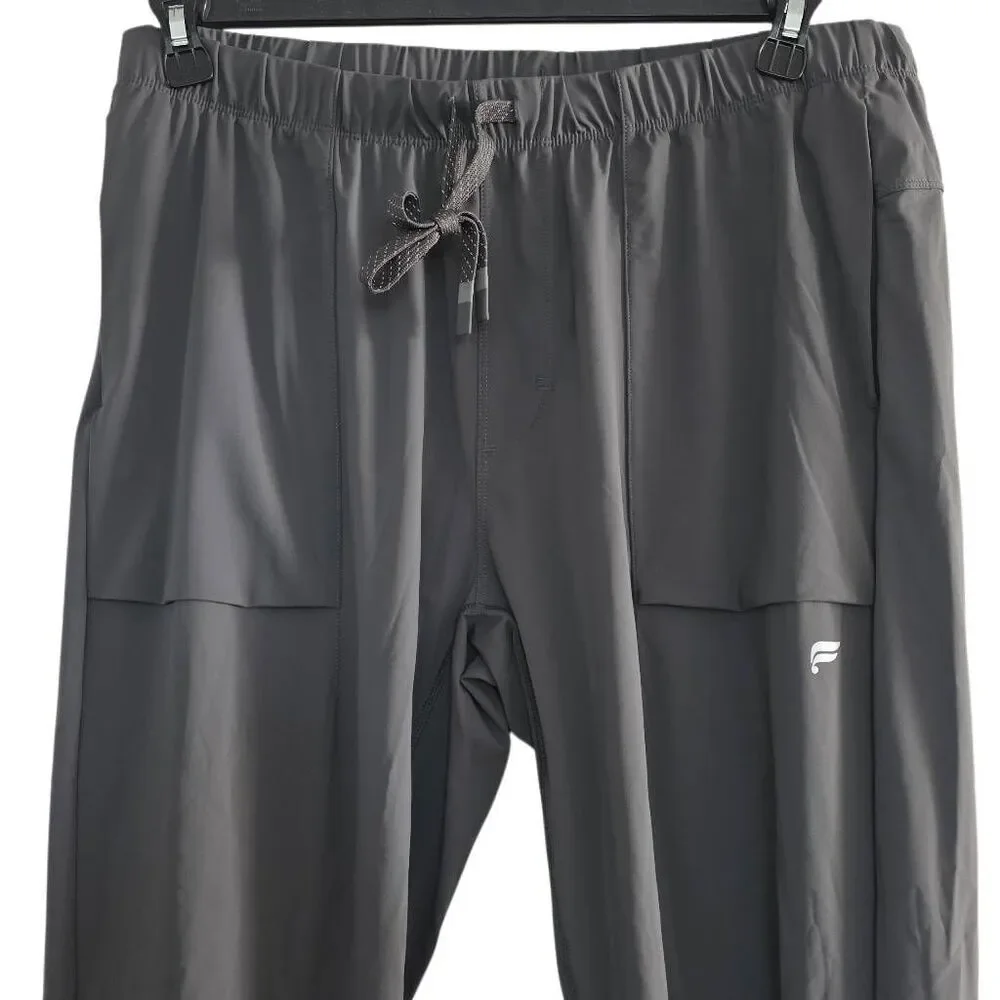 Fabletics Men's Size XL Gray Track Athletic Jogger Pants